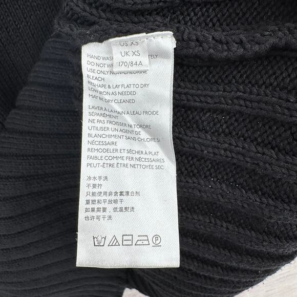 Free People FP Beach Rib Knit Mock Neck Sweater Womens XS Black - Picture 9 of 13